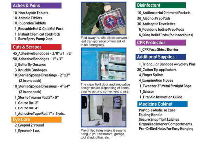 First Aid Kit 276 Pieces Exceeds OSHA ANSI 20 TRI 276  
