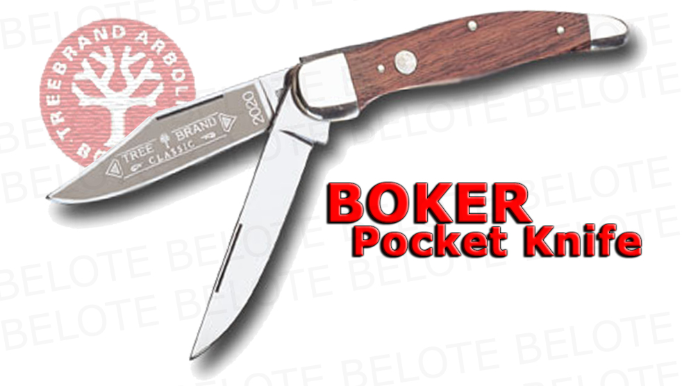 Boker Tree Brand 2 Blade Pocket Knife w Sheath 112020