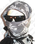 British SAS Shemagh Balaclava Khuffiah Black & White  