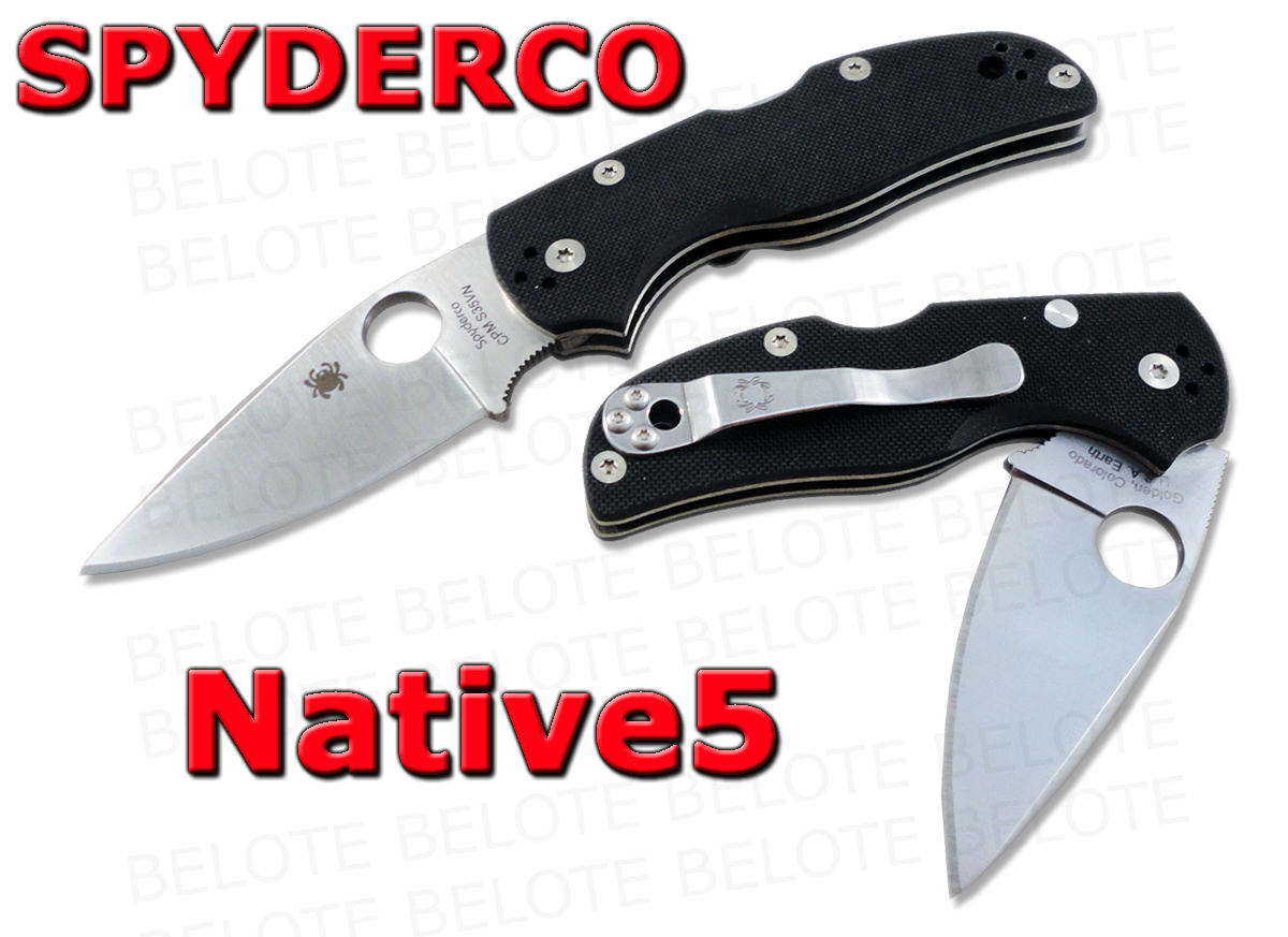 Spyderco Native5 Folder Plain Edge G 10 Handle CPM S30VN Steel 