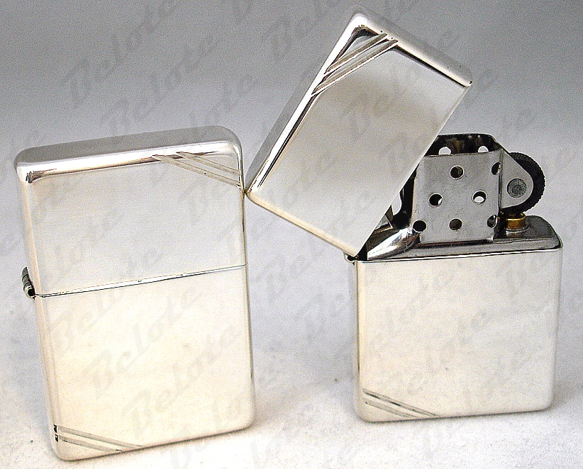 Zippo Vintage High Polish Sterling Silver Lighter # 14  