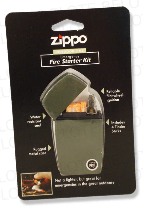 Zippo GREEN Emergency Fire Starter w/ Tinder 44004 NEW  