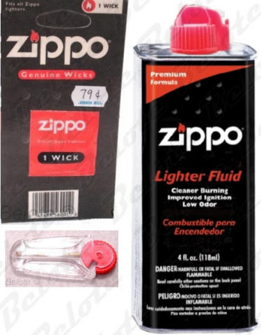 Zippo Gift Set, 4 oz Fluid, 1 Wick & 1 Flint Packets ACCESSORIES 